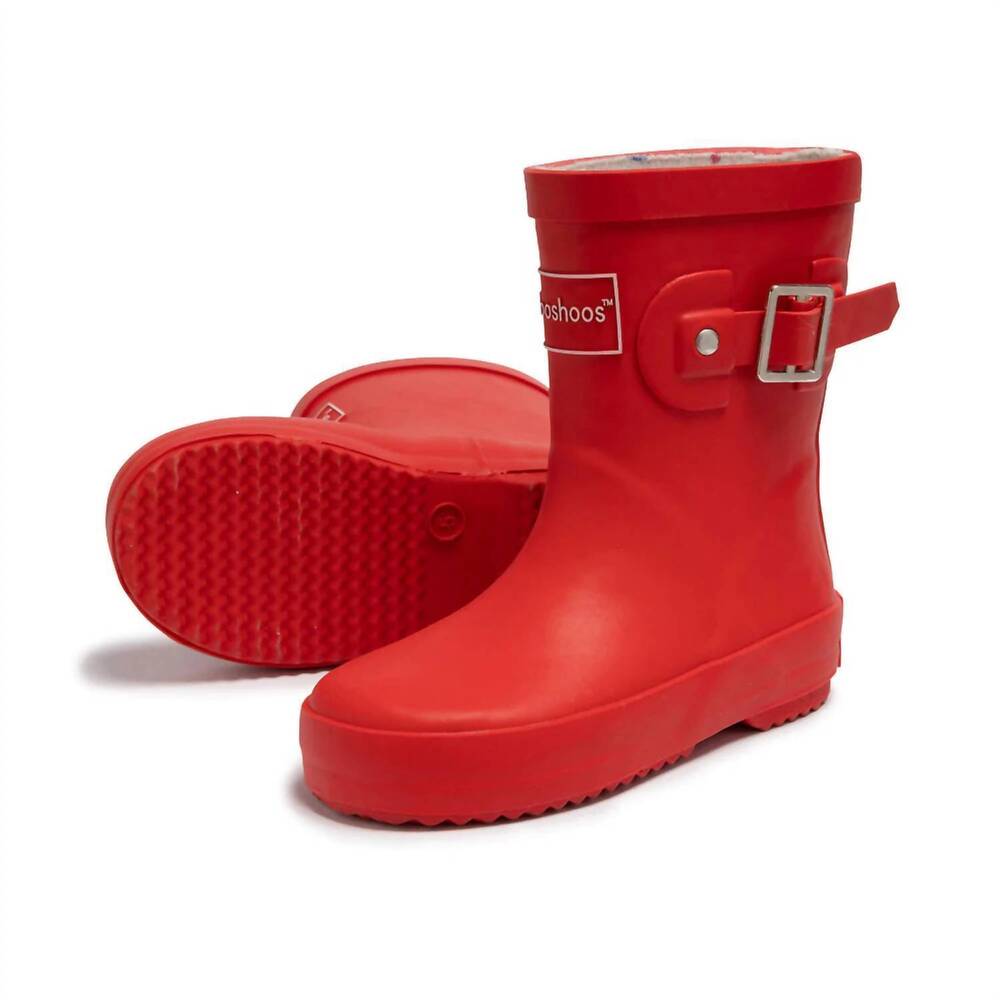 NEW SHOOSHOOS kid's archie rain boots in red